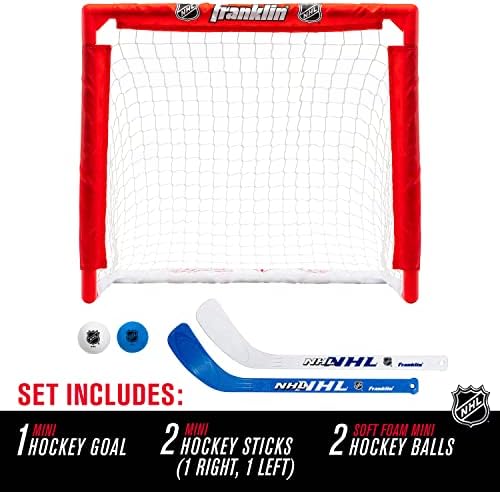 Franklin Sports mini knee hockey goal with pre fit sleeve net and soft foam balls