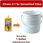 Tools soaking in a container with Oil Eater rust remover solution