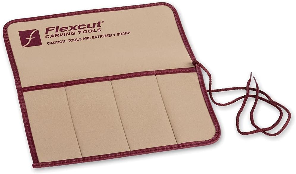 Flexcut 4-piece knife roll front view carver storage pouch
