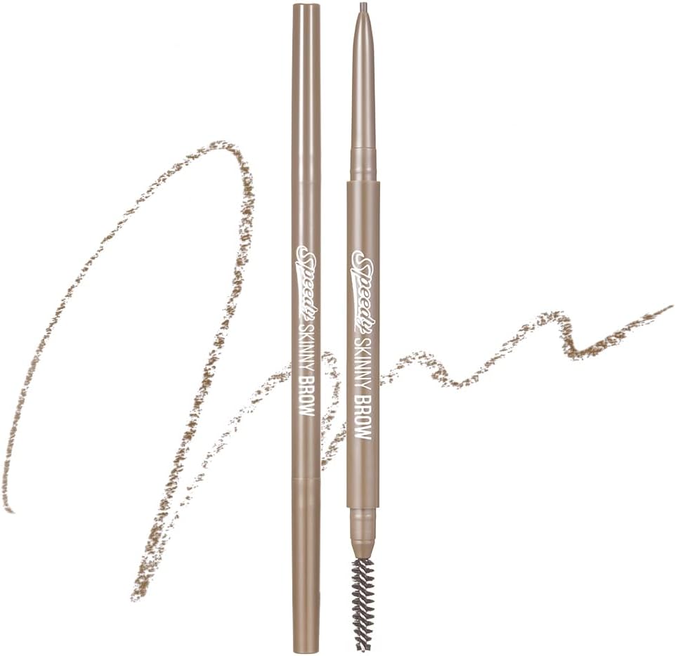 Peripera Speedy Skinny Brow 08 Taupe Beige eyebrow pencil front view showcasing the ultra fine 1.5mm tip