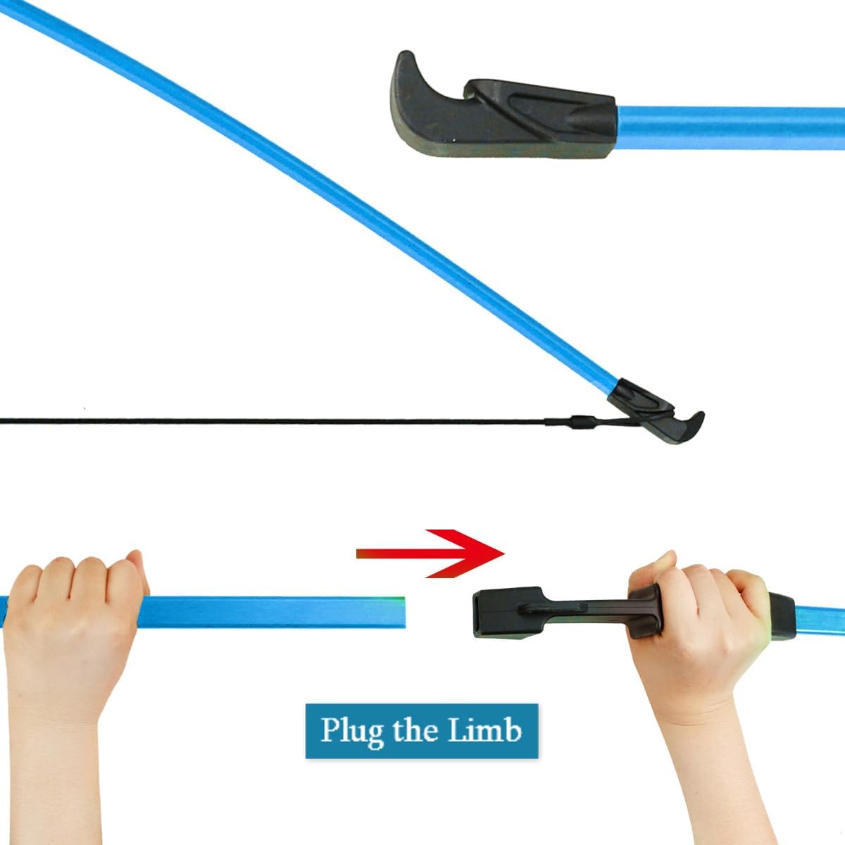 Ambidextrous beginner longbow kit for outdoor play