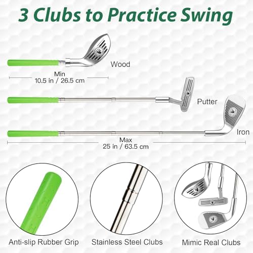 Three retractable toddler golf clubs for children