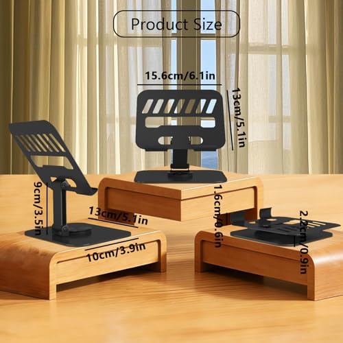 Side profile of TAPMEI premium metal rotating tablet holder highlighting the dual ergonomic hinges
