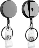 Will Well 2 Pack Retractable Keychain - Metal Badge Reel - Square - Black - Image 14
