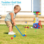 PJG kids golf set plastic clubs and cart for indoor play