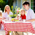 Family picnic setup using Ragnhild waterproof party table covers