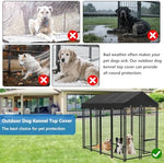 Black weather resistant dog cage topper folded inside its convenient zippered storage bag