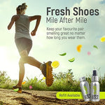 Lemon Sole natural spray being used on athletic sneakers