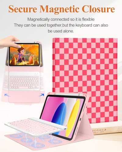 Wazzasoft aesthetic checkered pattern iPad protective shell showing edge-to-edge drop defense and precise cutouts for buttons and camera