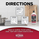 Detailed view of the Weiman non-abrasive cooktop cleaner packaging