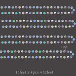 Cheerland paper hanging dot streamers close up displaying the colorful iridescent glare under lights.