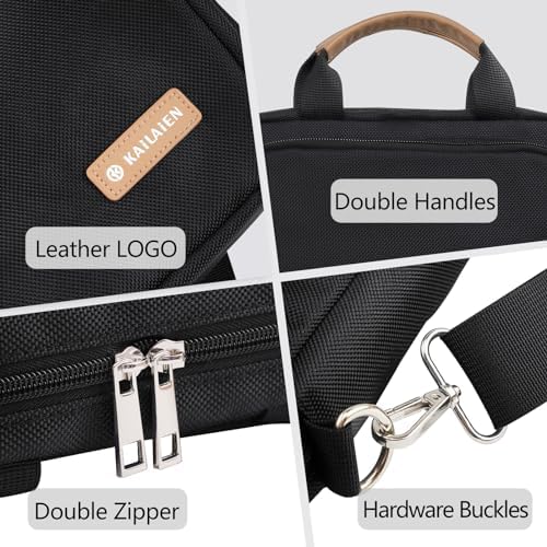 Kailaien waterproof tablet sleeve displaying the durable Oxford cloth texture and dual heavy duty metal zipper closures.