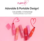 Swatches of ETUDE Pink Tangerine and Apple Candy lip stain colors