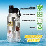 Premium waterproof vinyl meme decals spread out to show non-repeating pop culture designs.