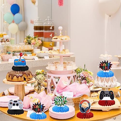 Gaming birthday party table centerpiece layout ideas