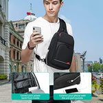 Kuvictewl black cross body chest sling pack USB port detail