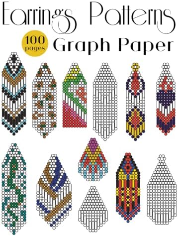 Earrings Patterns Graph Paper: 12 Design Templates, Seed Bead Craft Projects, 100 Pages 8.5 x 11 inches: Create your own Earring Designs - Image 2