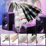 The 1080i compatible component cable laid flat to show the full length of the home theater accessory cord.