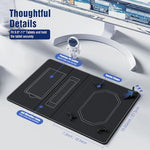 TiMOVO universal ten inch tablet case interior showing adjustable silicone corner clasps
