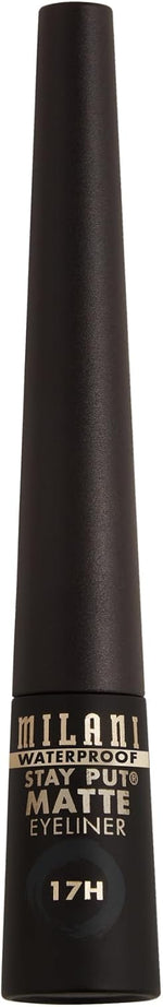 True black matte waterproof liquid eyeliner brush tip demonstration