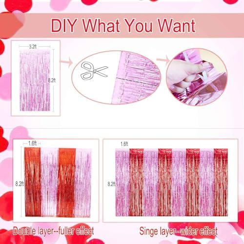 EUFARS four pack foil curtain backdrop styled on a living room entryway for a birthday party
