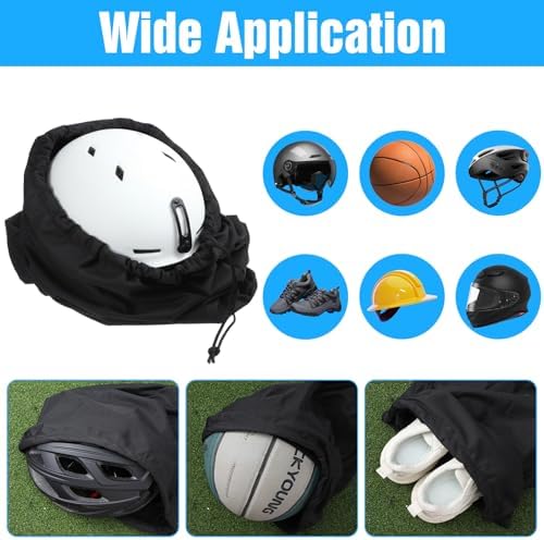Tweruna universal drawstring bag hung vertically to show compact space saving storage capabilities.