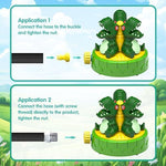 Oiimllby dinosaur splash toy showing the additional hose connector accessories included