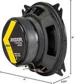 Kicker 4-inch car speaker mounted for demo