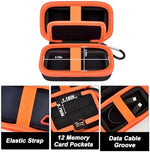 COMECASE protective storage pouch close up viewing the built-in mesh pocket storing USB type-C connection cables