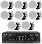 Technical Pro Home Theater System Kit with 1000 Watts 4-Chanel Bluetooth Receiver & 8 Qty 6.5" 200 Watts in-Wall in-Ceiling Speakers of 2-Way Stereo Sound with Woofer/Tweeter, Flush Design - Image 2