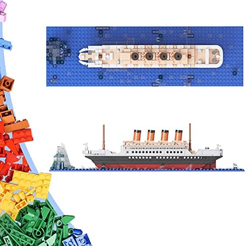 Packaging box of the OneNext 548 piece RMS Titanic educational building toy detailing product features.
