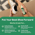 4 ounce bottle of Happy Soles eucalyptus mint refreshing shoe spritz