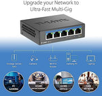 D-Link unmanaged desktop switch rear panel showing power input and grounding port