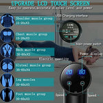 Elefor percussion back massager display panel illustrating the twenty adjustable speed levels and touch controls.