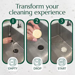 Instructions for using Cleanomic drain cleaner tablets in sink
