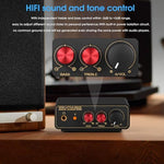 Douk Audio phono preamplifier headphone output jack close-up view