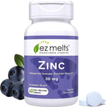 EZ Melts Zinc 30 Milligrams Fast Dissolvable Tablets front view bottle for immune support