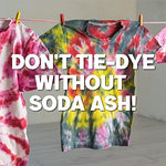 Rear view of the multi purpose washing soda container detailing fabric dye mixing instructions
