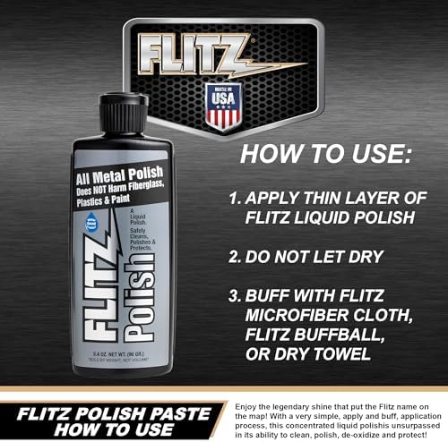 Non-toxic Flitz liquid cleaner being applied to remove rust and oxidation