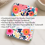Close up of botanical floral design on Kindle cardstock insert