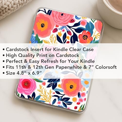 Close up of botanical floral design on Kindle cardstock insert