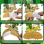 Close up of shamrock and leprechaun honeycomb centerpiece design