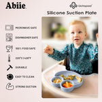 Abiie Octopod Frog Silicone Plates with Suction - Spill Proof, Easy to Clean - BPA-Free Bowl - Suction Plates for Baby and Toddler - Training & Feeding Divided Grip Dish (Sage Green) - Image 4