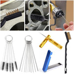 Complete carbon dirt jet remover kit components arranged neatly for workshop use
