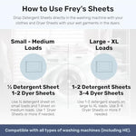 USA imported authentic FREY laundry care sheets for soft and clean clothes