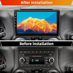Side profile of Kobanoica 10 inch Android car stereo for Jeep Wrangler.