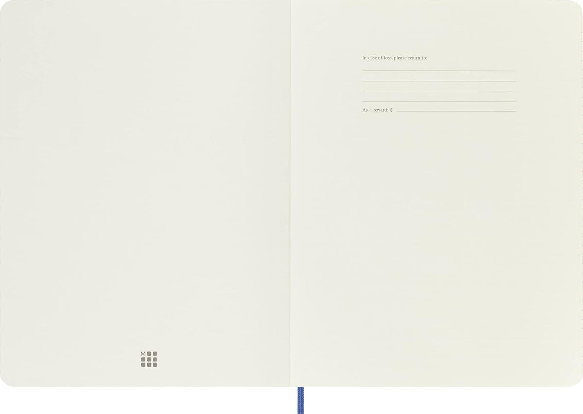 Moleskine notebook spine and rounded corners detail