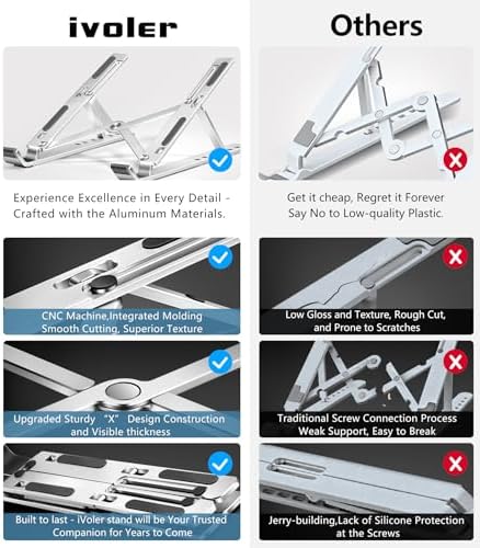 ivoler portable laptop stand collapsed flat next to its carrying pouch