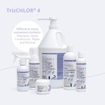 Alcohol-free TrizCHLOR 4 pet wipes for cleaning shallow wounds.
