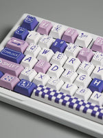 TRUSYO AUDIO PBT keycaps front view showcasing purple cute key cap set